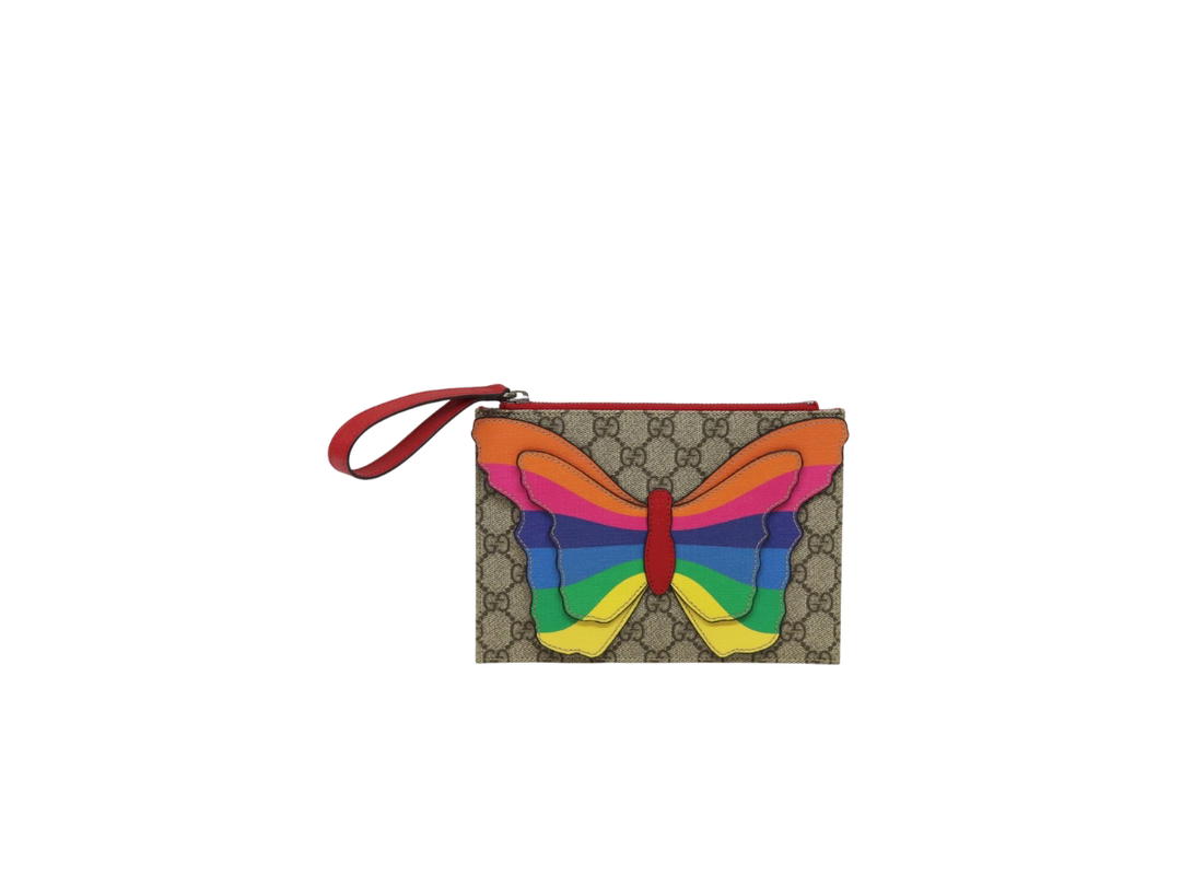 Gucci Gucci GG Supreme Butterfly Clutch Bag Beige