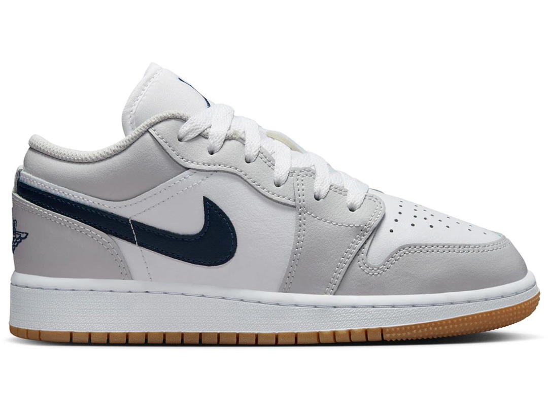 Jordan Jordan 1 Low White Neutral Grey Gum Midnight Navy (GS)