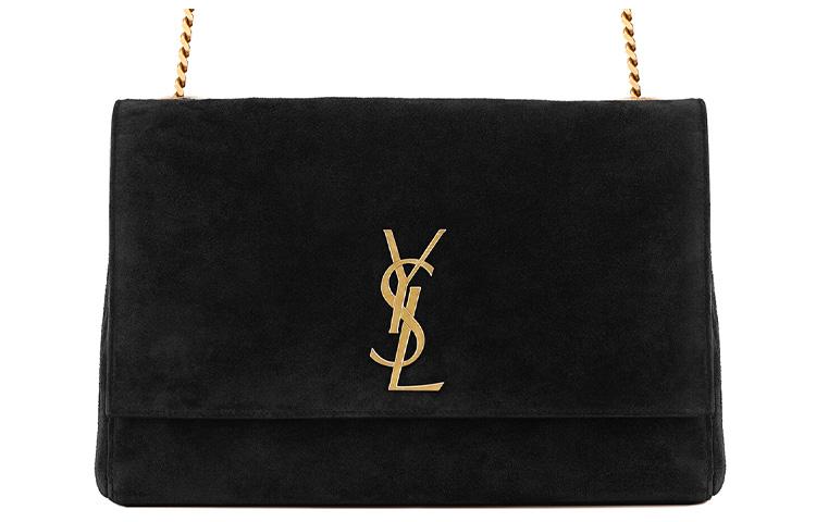 Saint Laurent Saint Laurent KATE Calfskin Lambskin Patchwork With Suede Leather Crossbody Bag Shoulder Bag Women's Black