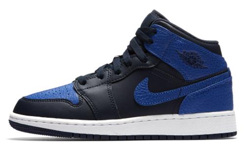 Jordan Jordan Air Jordan 1 Mid Lightweight Cushioning Mid-Top Children's Basketball Shoes Royal Blue Teenagers