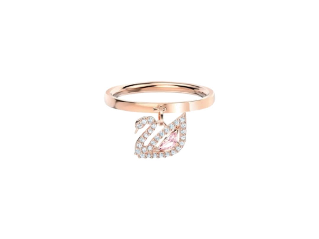 Swarovski Swarovski Dazzling Swan Rose Gold Tone Plated Pink Ring