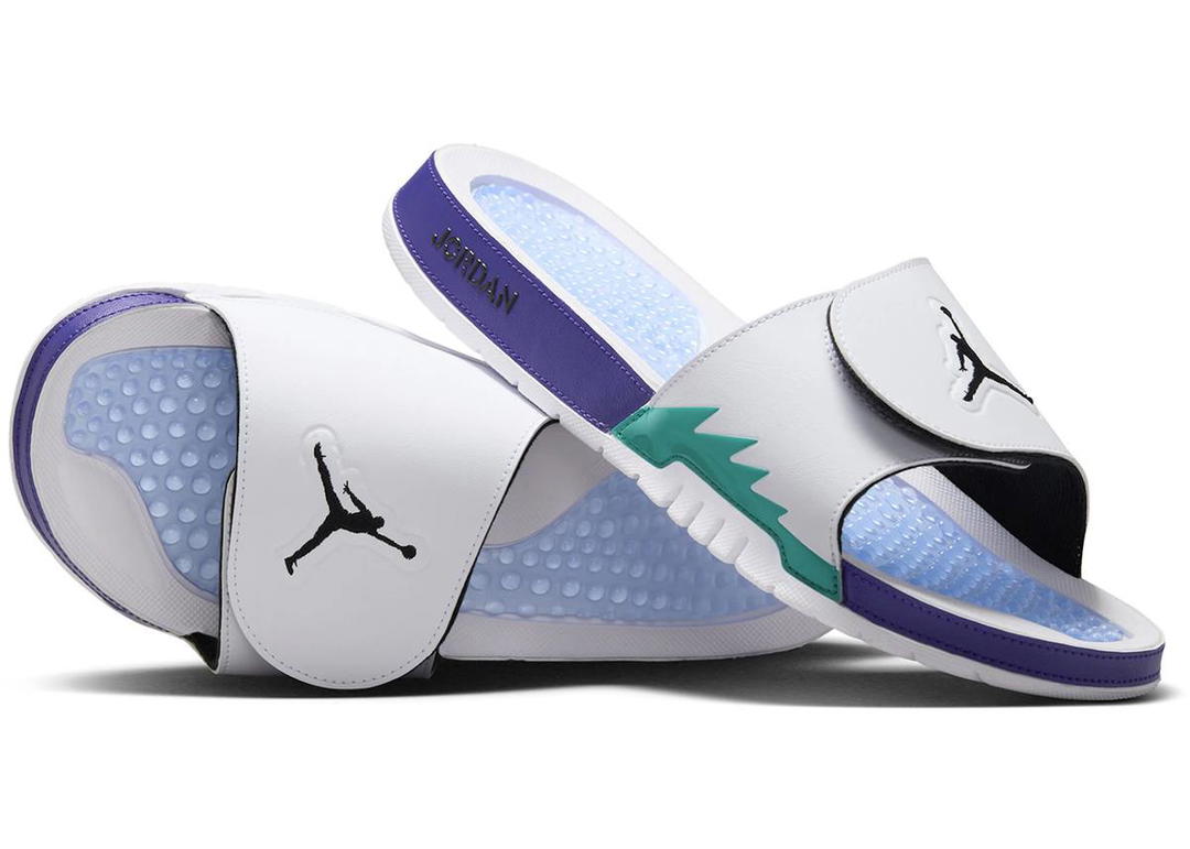 Jordan Jordan Hydro 5 Retro Slide White New Emerald Grape Ice Black