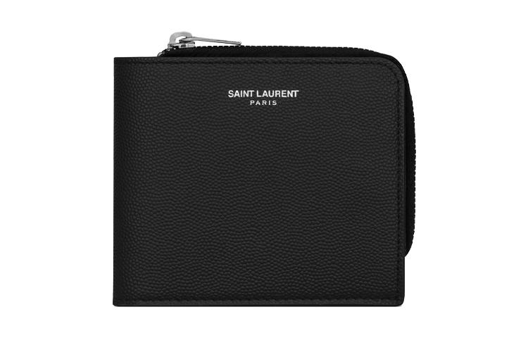 Saint Laurent Saint Laurent Grained Embossed Leather Wallet Men's Black