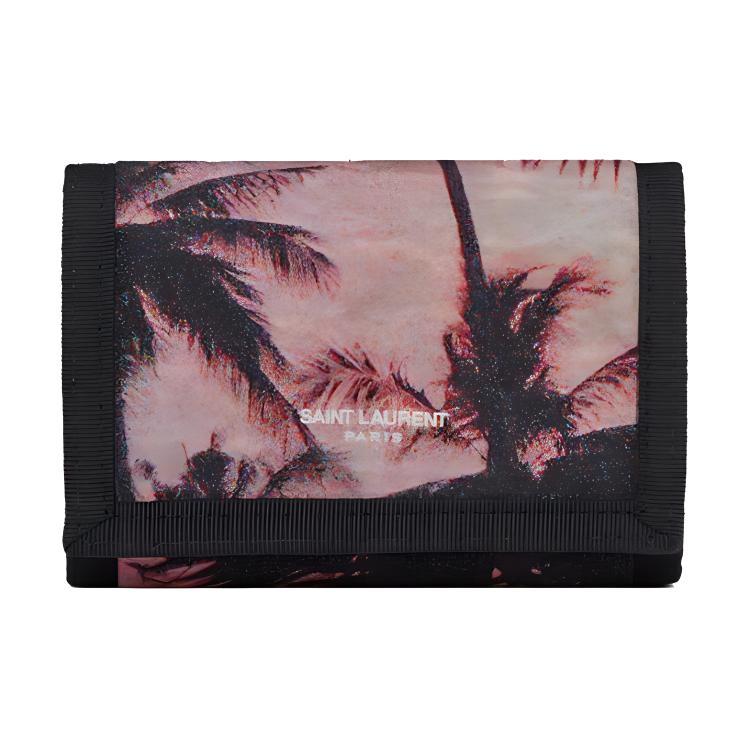 Saint Laurent Saint Laurent Polyamide Wallet Men's Black & Purple