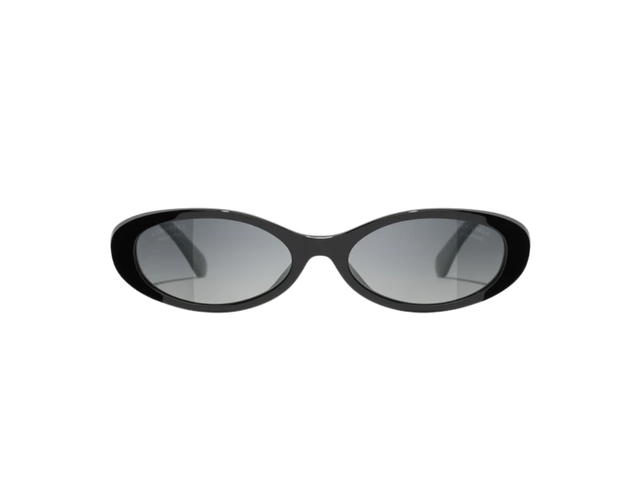 Chanel Chanel Oval Sunglasses Grey Black - view 2
