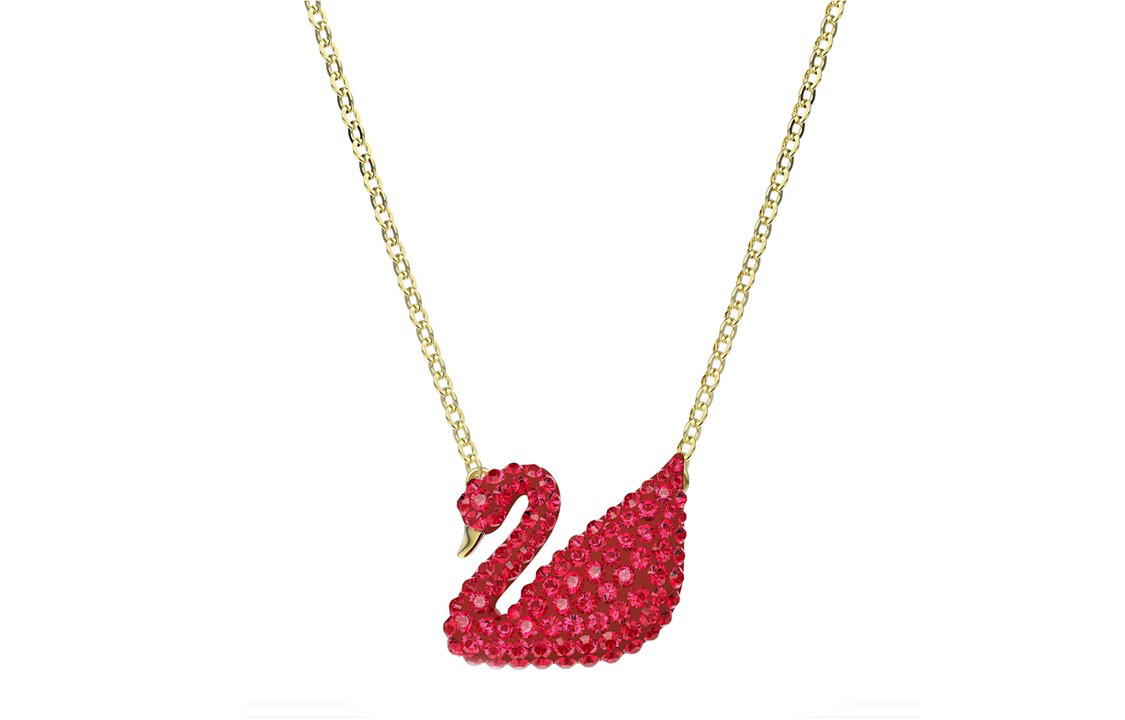 Swarovski Swarovski Swan Necklace - red/gold