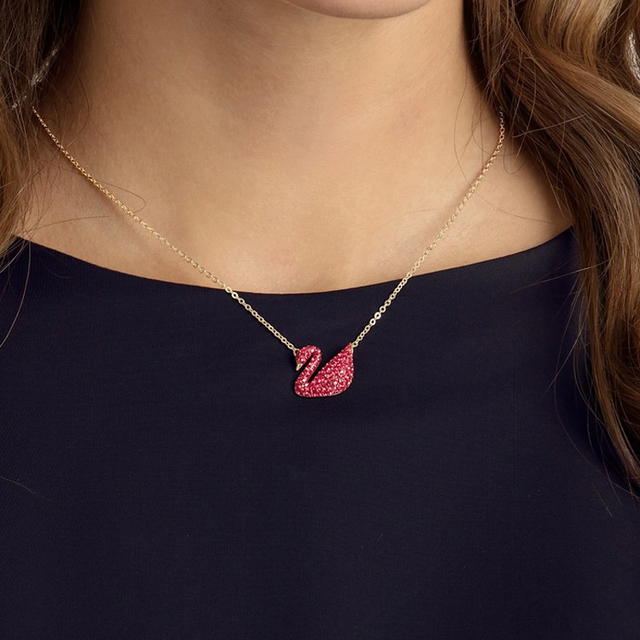 Swarovski Swarovski Swan Necklace - red/gold - view 3