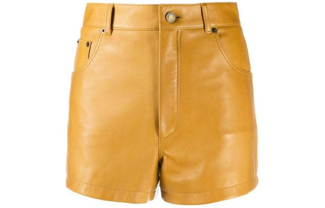Saint Laurent Saint Laurent High-Waisted Leather Shorts