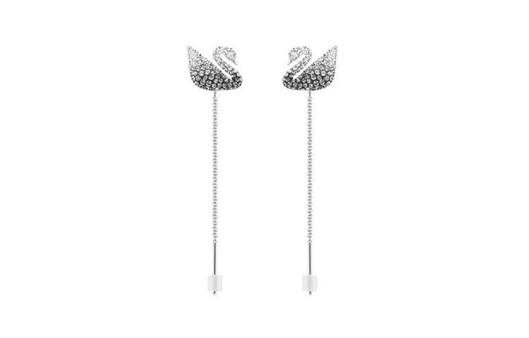 Swarovski Swarovski Swan Earrings - black/white