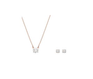 Buy Swarovski Stilla Attract Set In Round Cut White Rose Gold-Tone Plated at Sasom – Authentic and Ready to Ship