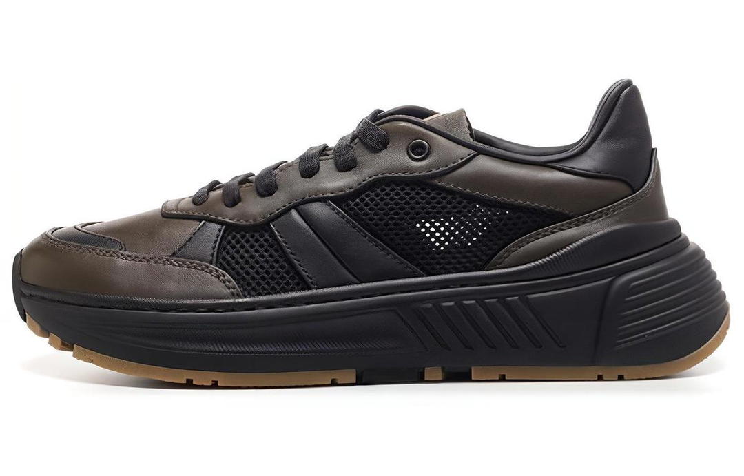 Bottega Veneta Bottega Veneta Low Top Sports Casual Shoes Men's Black Green