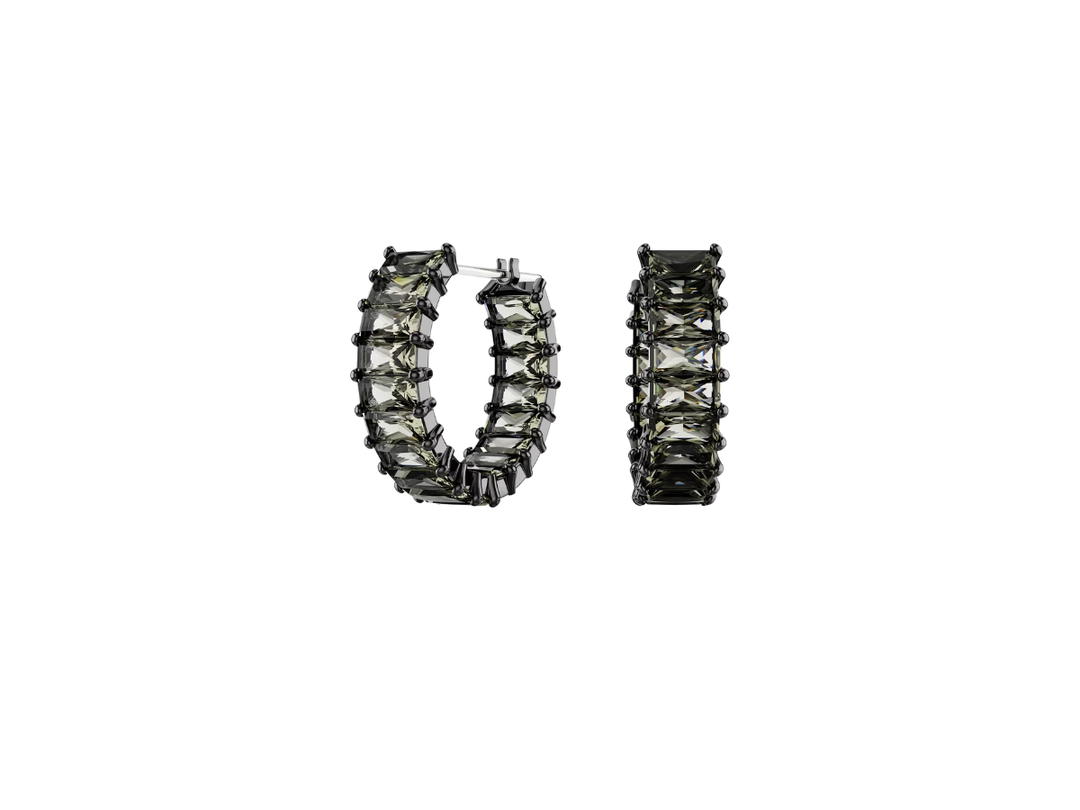 Swarovski Swarovski Matrix Hoop Earrings Gray