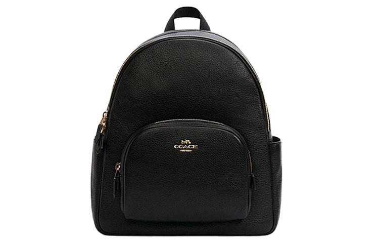 Coach Coach Court Leather Backpack Large Size Women's Black