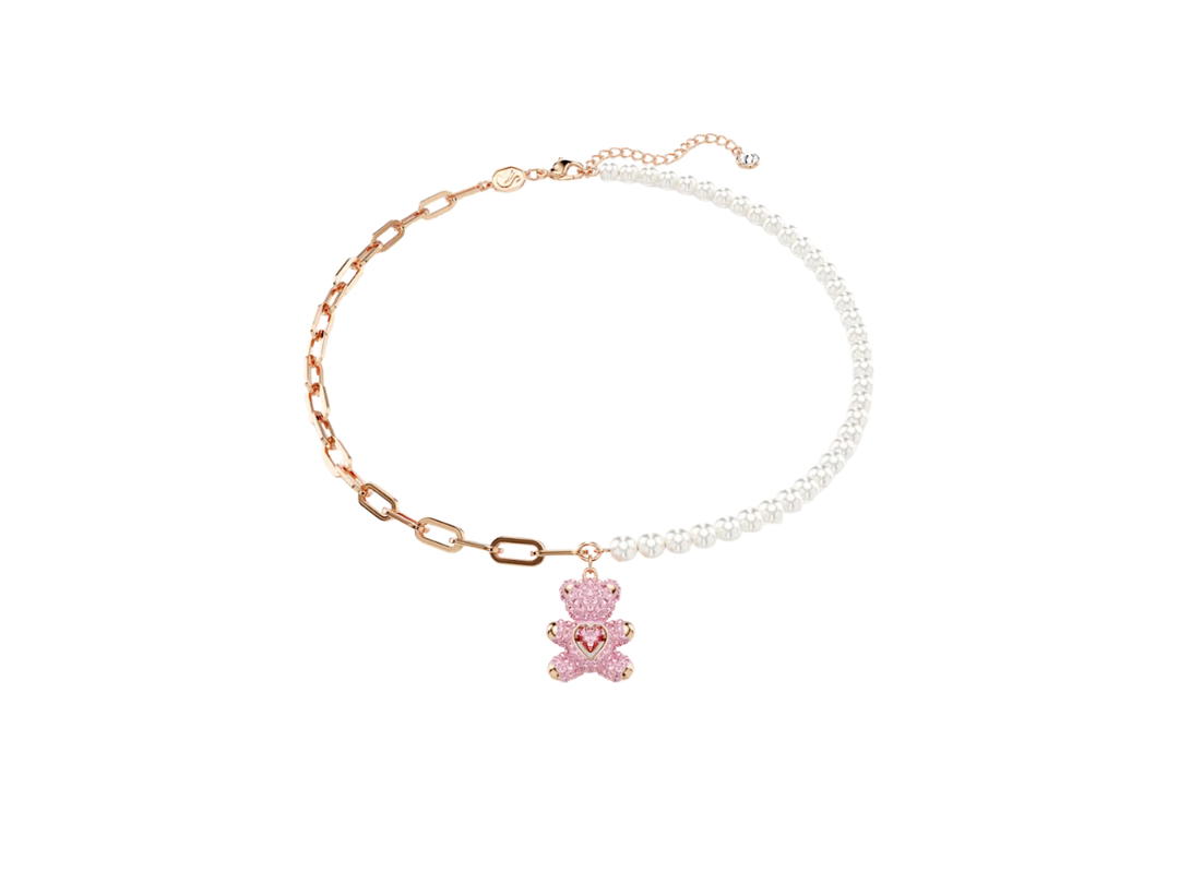 Swarovski Swarovski Teddy pendant In Crystal Pearl Bear Pink Rose Gold-Tone Plated
