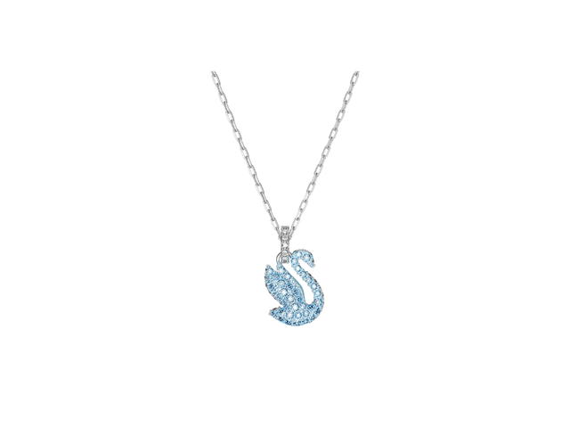 Swarovski Swarovski Swan Pendant In Swan Small Blue Rhodium Plated - view 2