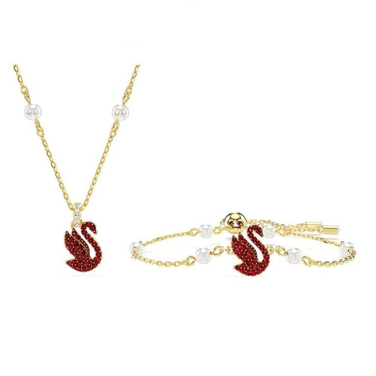 Swarovski Swarovski Swan Necklace - Gold