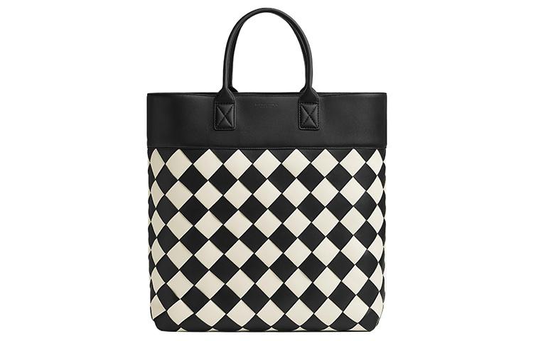 Bottega Veneta Bottega Veneta CABAT Lambskin Tote Bag Shopping Bag Handbag Large Size Women's Black/Mist White