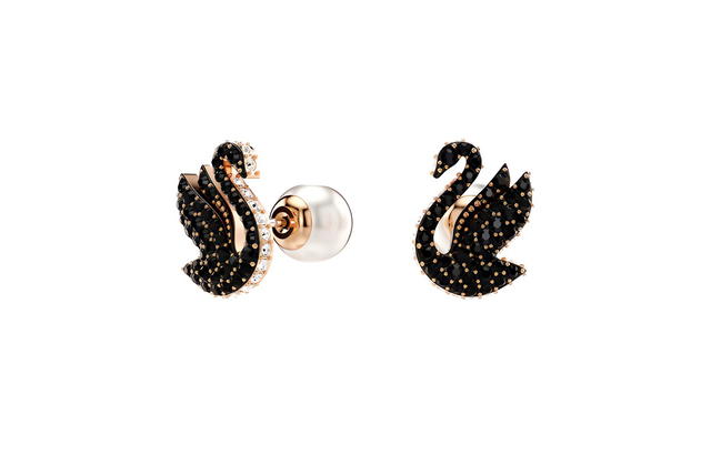 Swarovski Swarovski Swan Earrings - Black - view 2