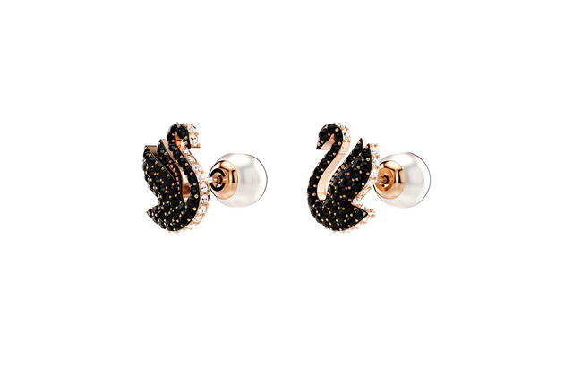 Swarovski Swarovski Swan Earrings - Black - view 3