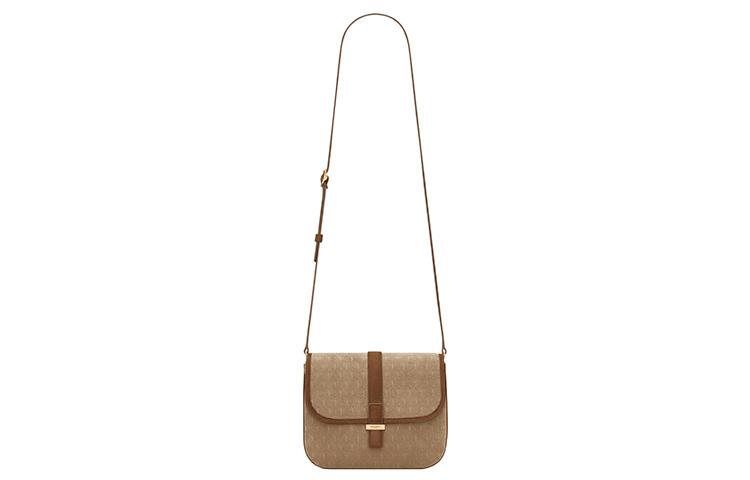 Saint Laurent Saint Laurent Velvet Smooth Leather Shoulder Bag Crossbody Bag Small Size Women's Warm Brown