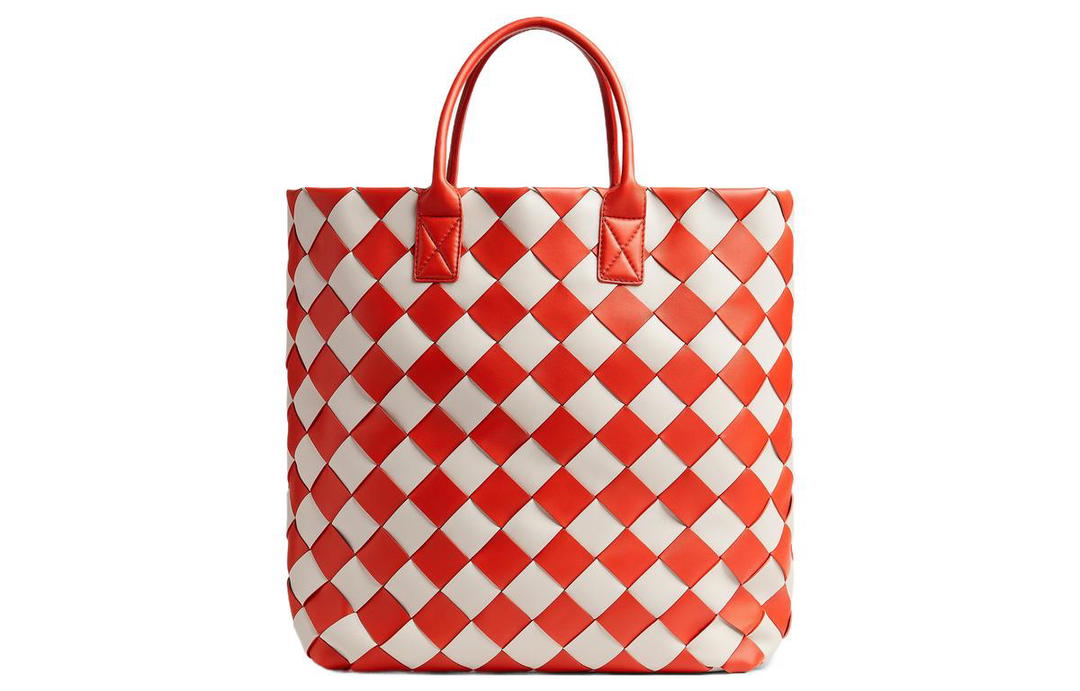 Bottega Veneta Bottega Veneta CABAT Lambskin Tote Bag Shopping Bag Handbag Large Size Women's Furong Red/Mist Color
