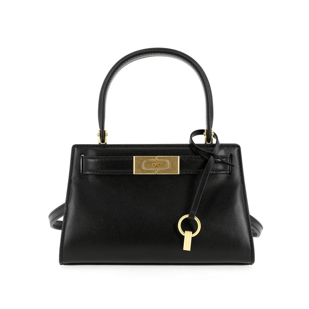 Tory Burch TORY BURCH Lee Radziwill Cow Leather Handbag Shoulder Bag Crossbody Bag Mini Women's Black/Black Gold