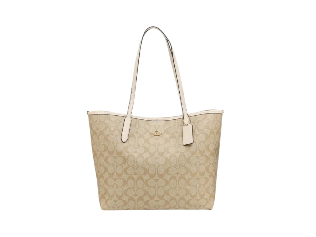 Coach Coach City Tote In Signature Canvas Cream