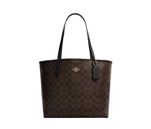 Buy Coach City 33 Tote Monogram Shoulder Bag Large Canvas Brown Black Women's at Sasom – Authentic and Ready to Ship