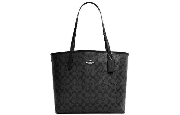 Coach Coach City 33 Tote Bag In Signature Large Canvas Black