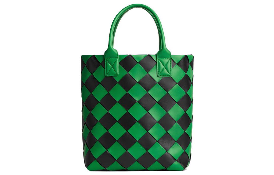 Bottega Veneta Bottega Veneta Sheepskin Tote Bag Shopping Bag Shoulder Bag Crossbody Bag Handbag Medium Size Women's Grass Green/Black