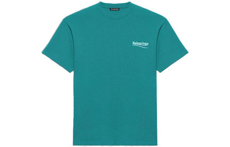 Balenciaga Balenciaga T Shirt Regular Fit Men's Lake Green