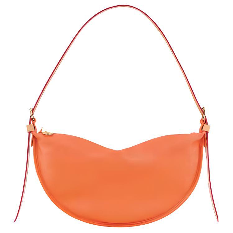 Longchamp Longchamp Sheepskin Shoulder Bag Medium Size Women's Orange