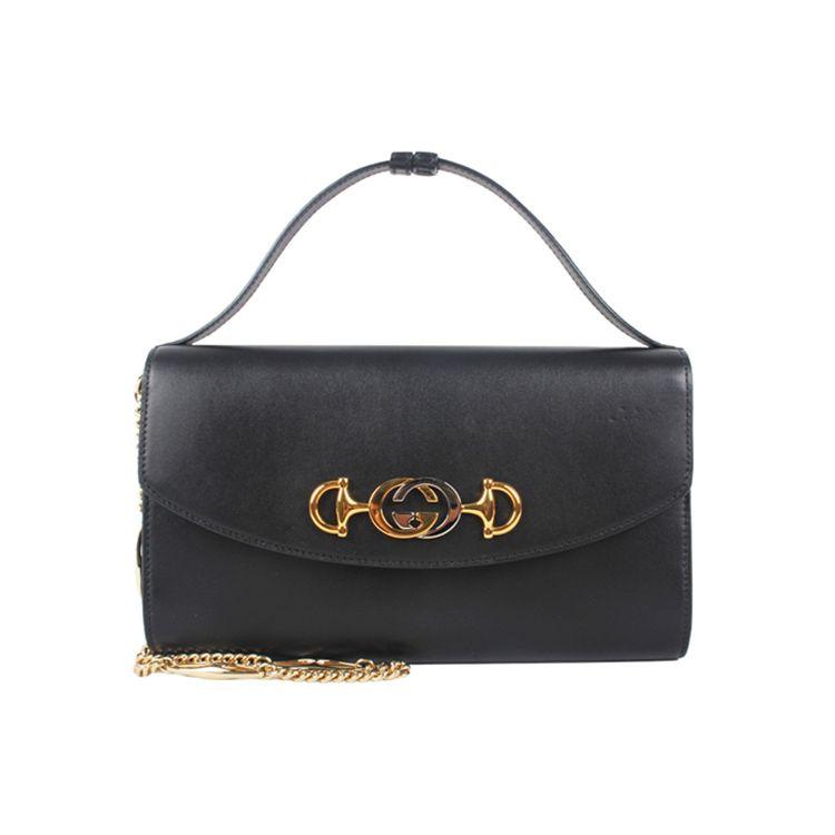 Gucci Gucci Zumi Cow Leather One Shoulder Handbags Small Size Women's Black