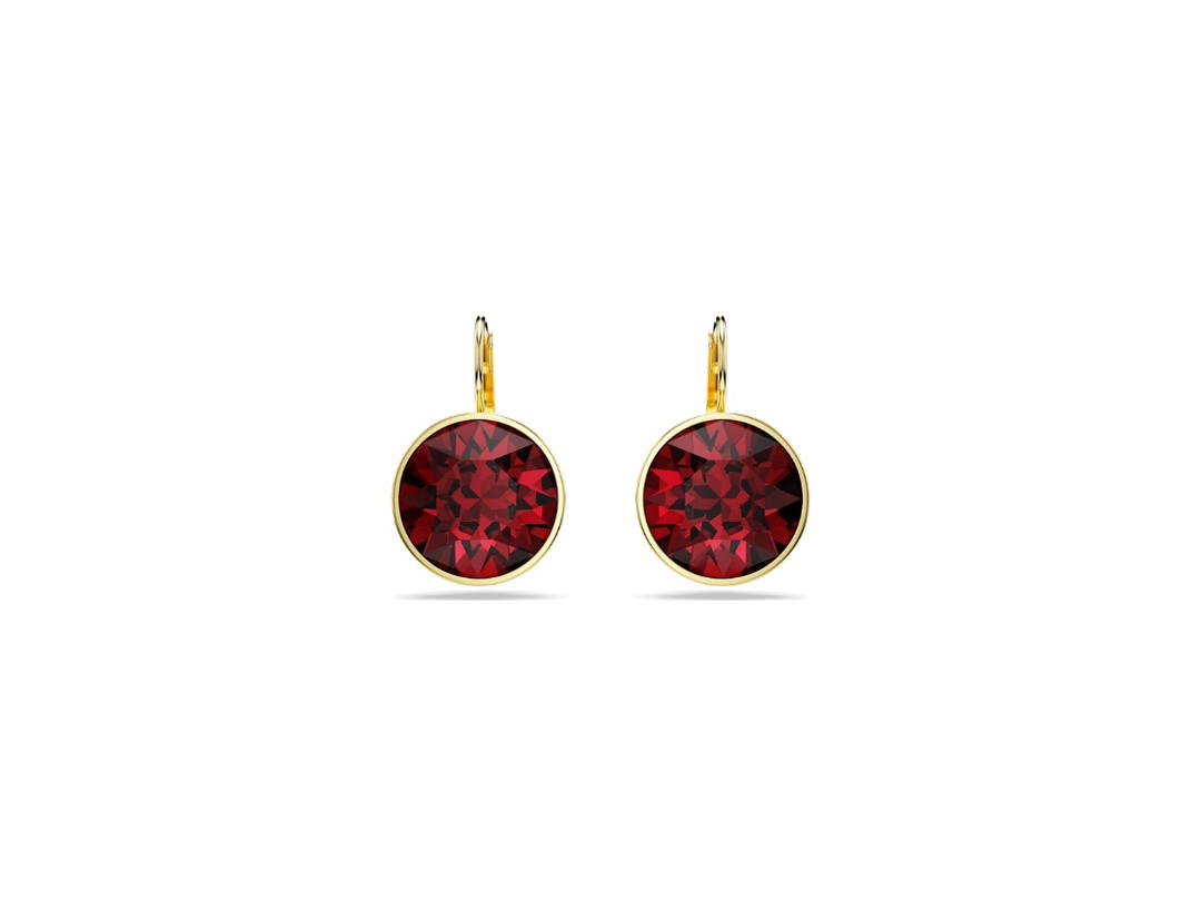 Swarovski Swarovski Round Cut Bella Drop Earrings Red