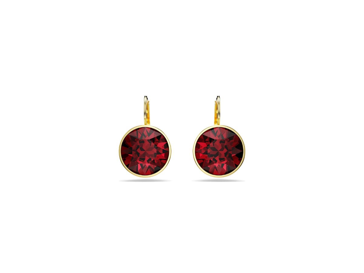 Swarovski Swarovski Round Cut Bella Drop Earrings Red