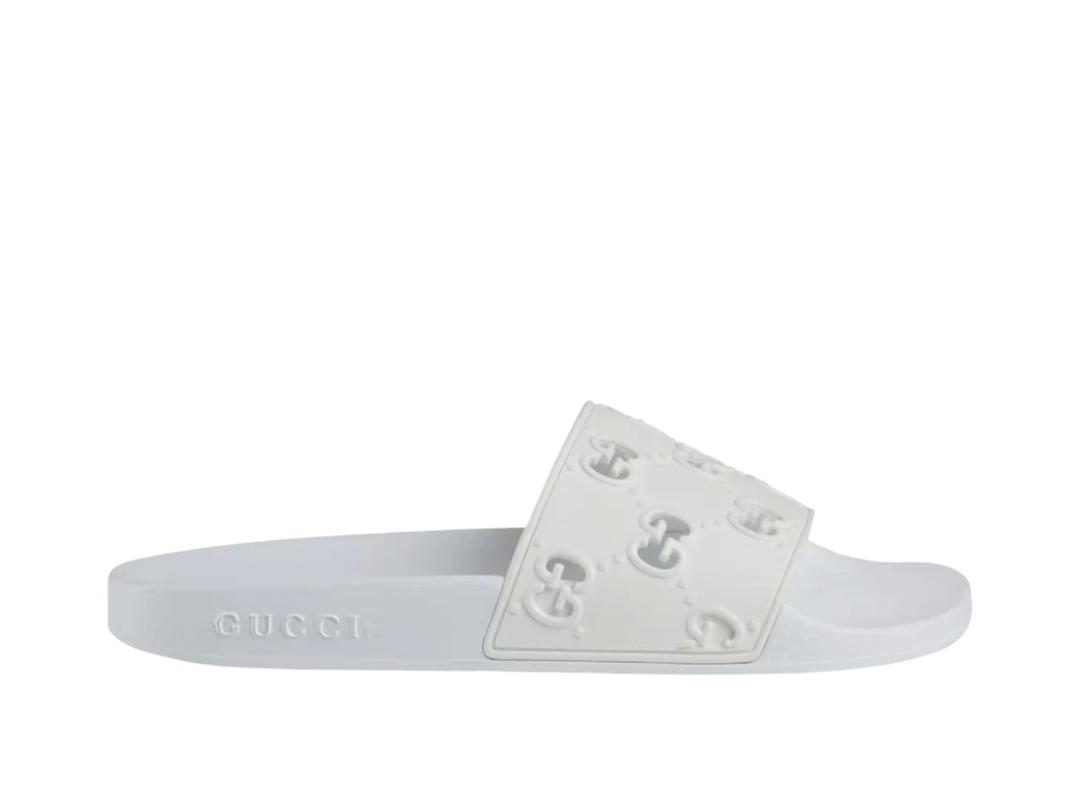 Gucci Gucci GG Rubber Slide Sandals White