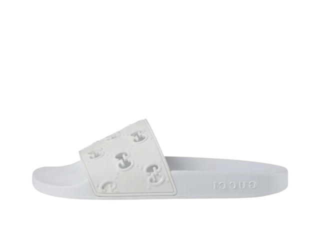 Gucci Gucci GG Rubber Slide Sandals White - view 2