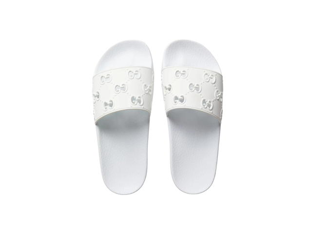 Gucci Gucci GG Rubber Slide Sandals White - view 3