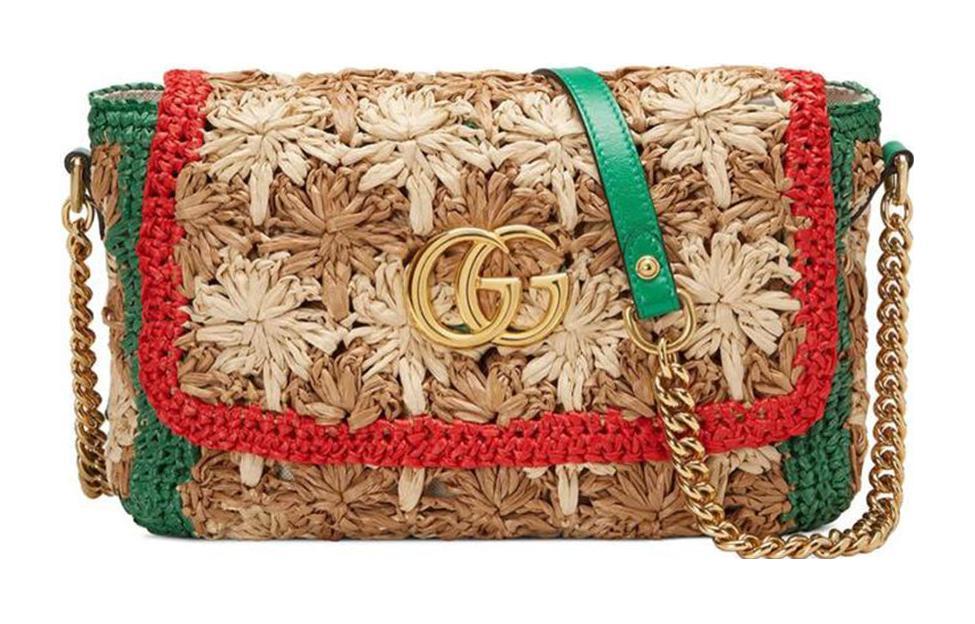Gucci Gucci Raffia Fiber Shoulder Bag Crossbody Bag Regular Women's Light Brown