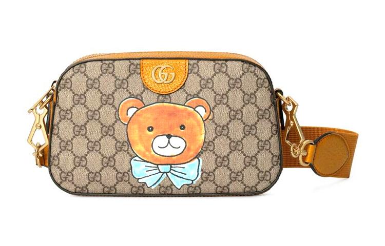 Gucci Gucci KAI Collaboration Canvas With Leather Messenger Bag, Camera Bag, Shoulder Bag, Crossbody Bag Unisex