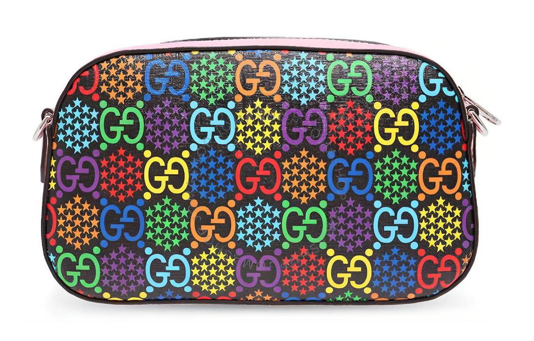 Gucci Gucci Leather Camera Bag Shoulder Bag Crossbody Bag Small Size Women's Pink/Multicolor