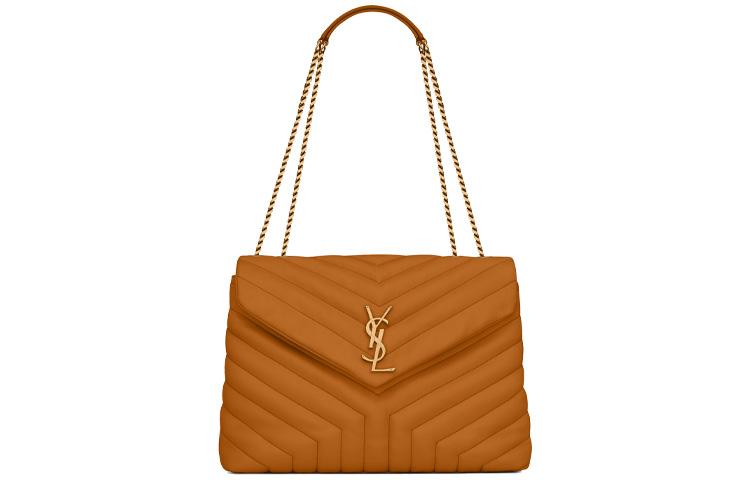 Saint Laurent Saint Laurent Calfskin Chain Shoulder Bag Crossbody Bag Women's Cork Color