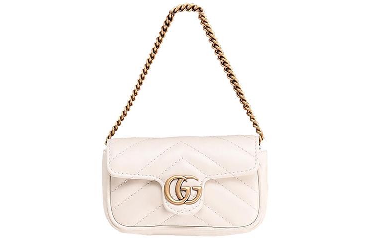 Gucci Gucci GG Marmont Quilting Leather Handbags Card Holders Coin Purses Extra Mini Women's White