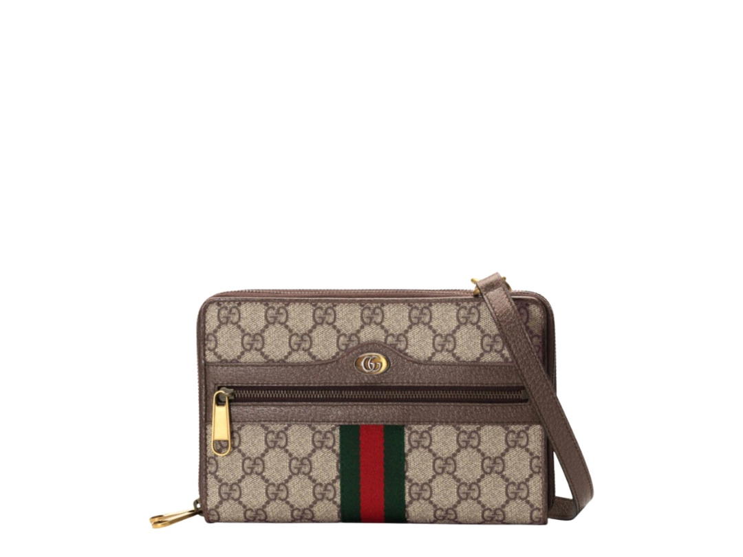 Gucci Gucci Ophidia GG Small Shoulder Bag Beige Ebony Brown