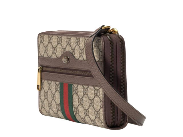 Gucci Gucci Ophidia GG Small Shoulder Bag Beige Ebony Brown - view 3