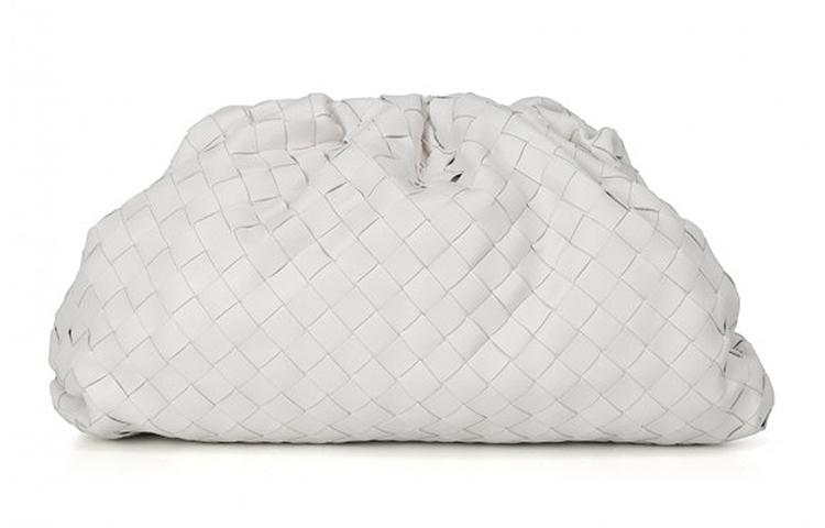 Bottega Veneta Bottega Veneta Sheepskin Cloud Bag Clutch Large Size Women's White