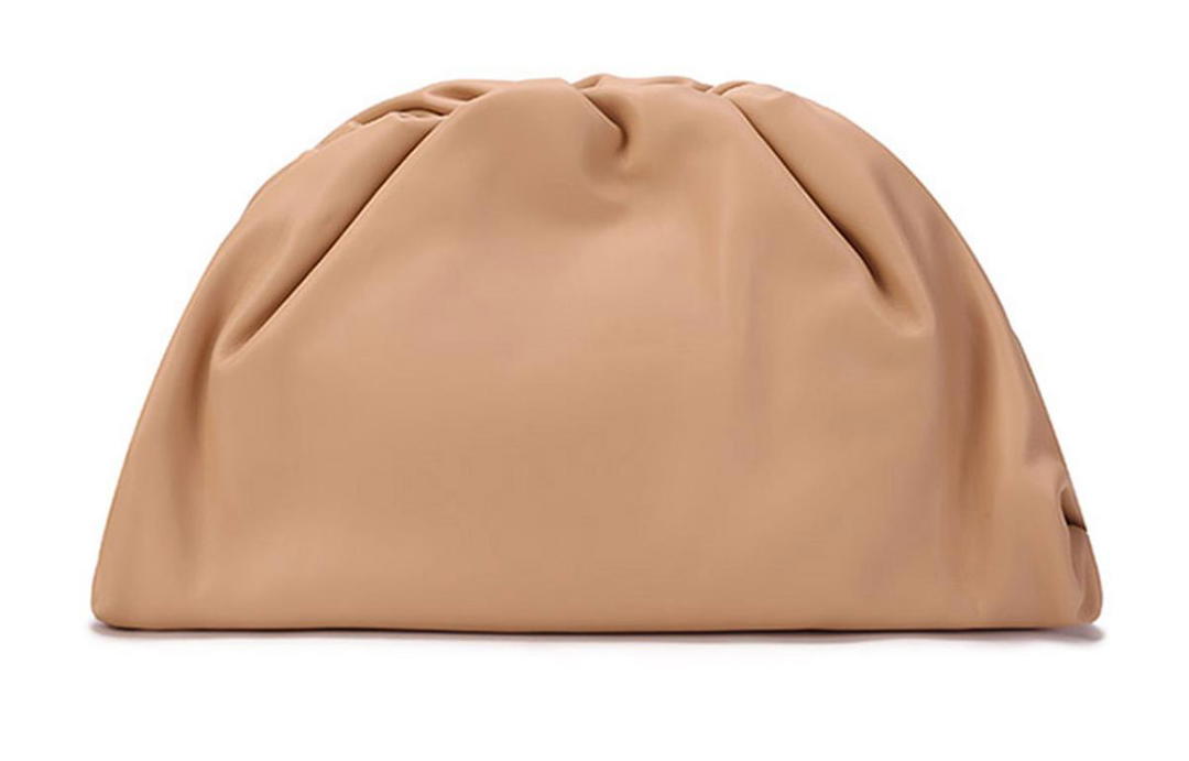 Bottega Veneta Bottega Veneta POUCH Cloud Bag Cow Leather Clutch Women's Almond