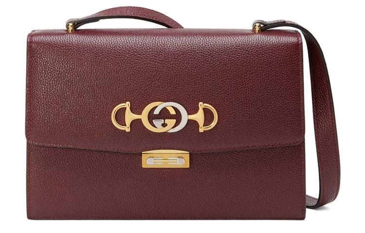 Gucci Gucci Zumi Grained Leather Shoulder Bag Crossbody Bag Small Size Women's Burgundy