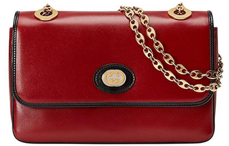 Gucci Gucci Leather Portable Crossbody Bag Shoulder Bag Women's Red