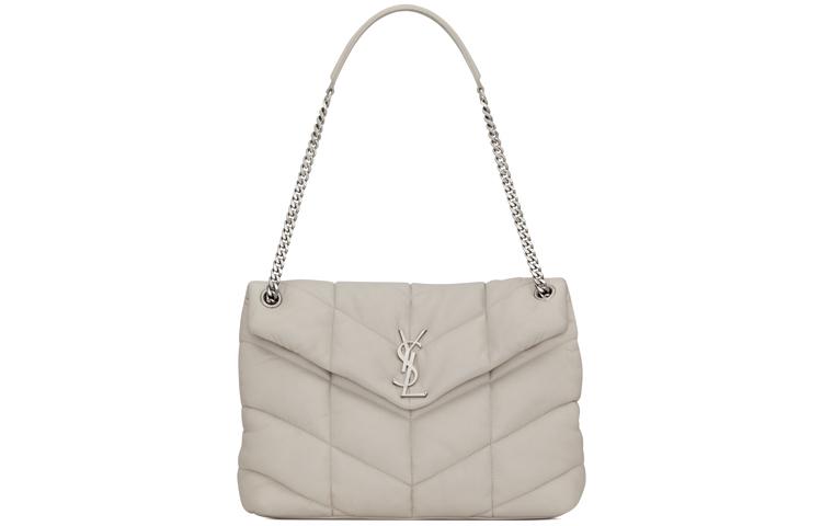 Saint Laurent SAINT LAURENT LOULOUPUFFER Quilting Lambskin Cloud Pillow Bag Crossbody Bag Shoulder Bag Women's White